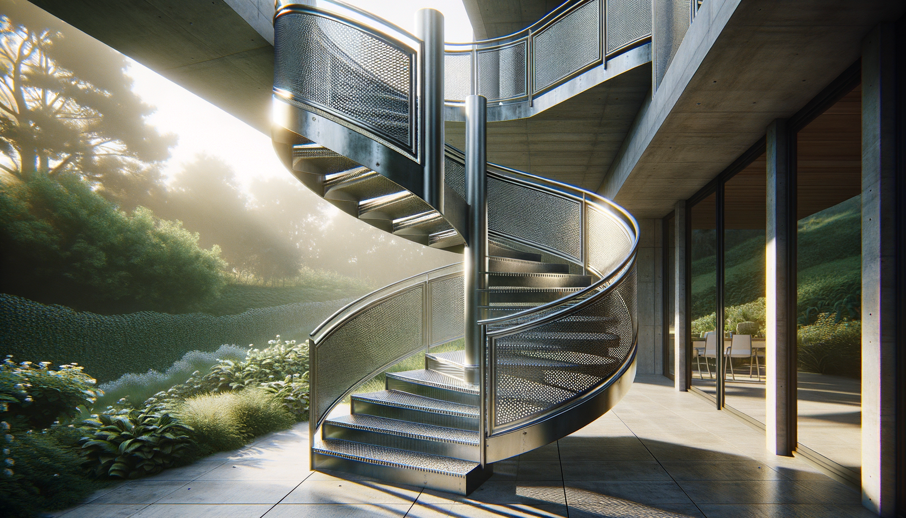 Durable and slip-resistant, a top-rated solution for outdoor metal stairs.